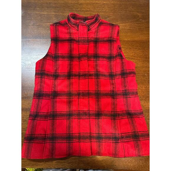 J Jill Jackets & Blazers - J Jill Buffalo Plaid Wool Blend Filled Vest Women Women Medium Transitional
